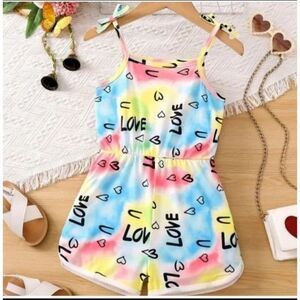 Girl's tie dye cami romper sz 3-4Y